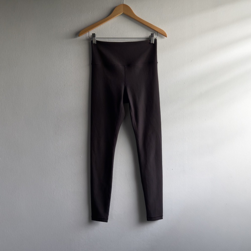 Athleta Elation Rib Tight Leggings Women SP Brown High Rise Athletic Yogacore